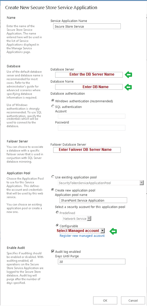 setup secure store service sharepoint 2010 configure secure store service application in sharepoint 2016