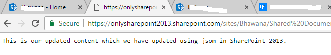 update file content using jsom in sharepoint