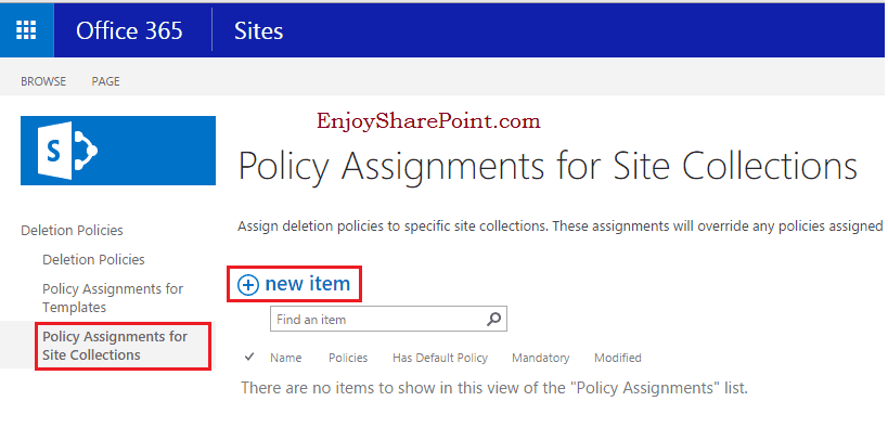 document deletion policy sharepoint