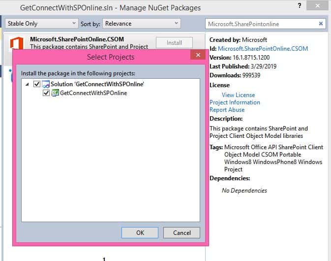 connect to sharepoint online office 365 using console application