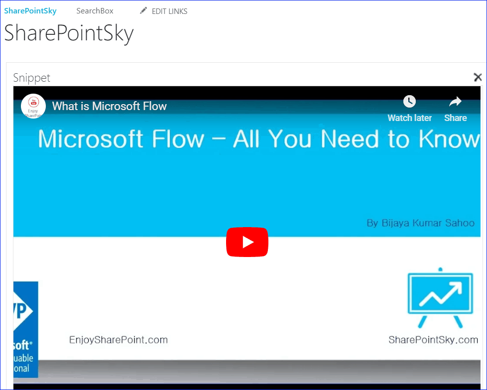 Embed YouTube Videos in SharePoint online Embed YouTube Videos in SharePoint online