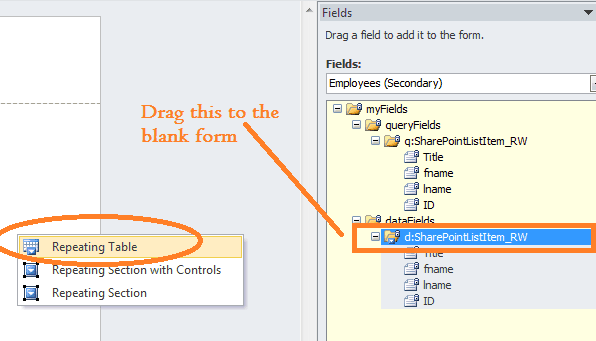 infopath repeating table Show SharePoint list data in repeating table in infopath 2010