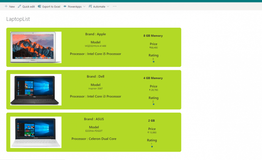 SharePoint Online List View Customization JSON Formatting