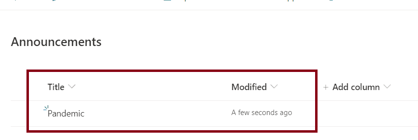 Announcement list in Sharepoint Announcement list in Sharepoint