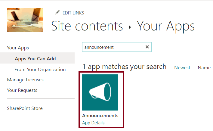 how to add Announcement list how to add Announcement list