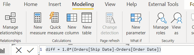 Power bi date difference between two columns