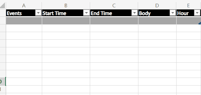 power automate get events into excel