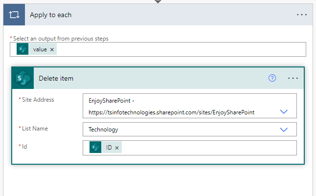 MS Flow delete all items in sharepoint list