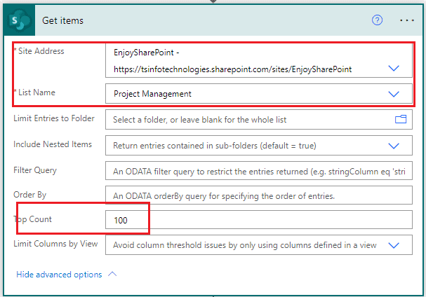 How power automate create csv table from SharePoint list