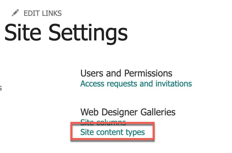 sharepoint content types