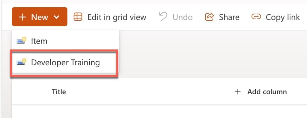 sharepoint list content type