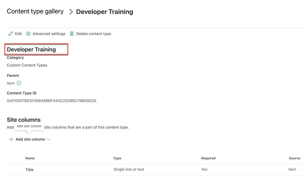 sharepoint list content types