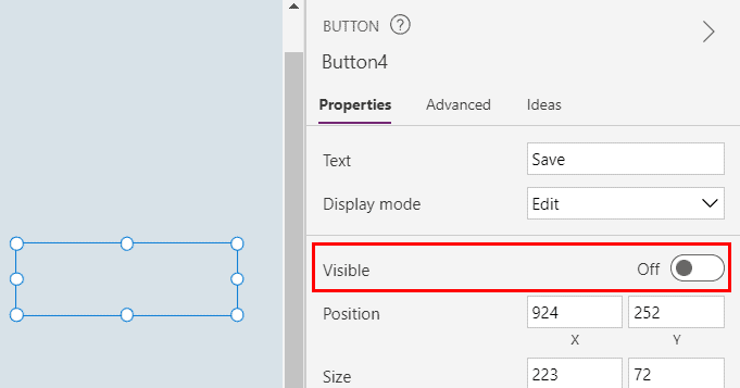 PowerApps SharePoint button hide
