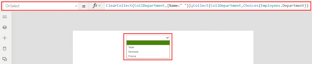 How to set Power Apps dropdown default value to blank