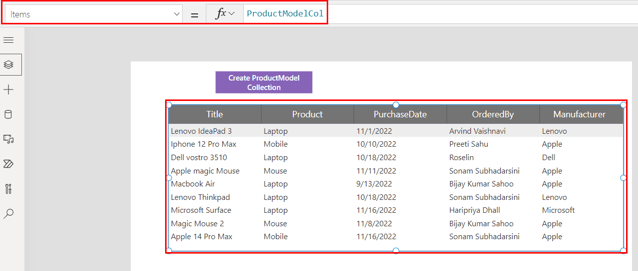 Remove an Item From a Power Apps Collection