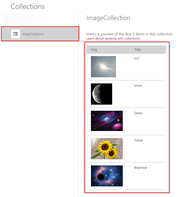 PowerApps Image collection