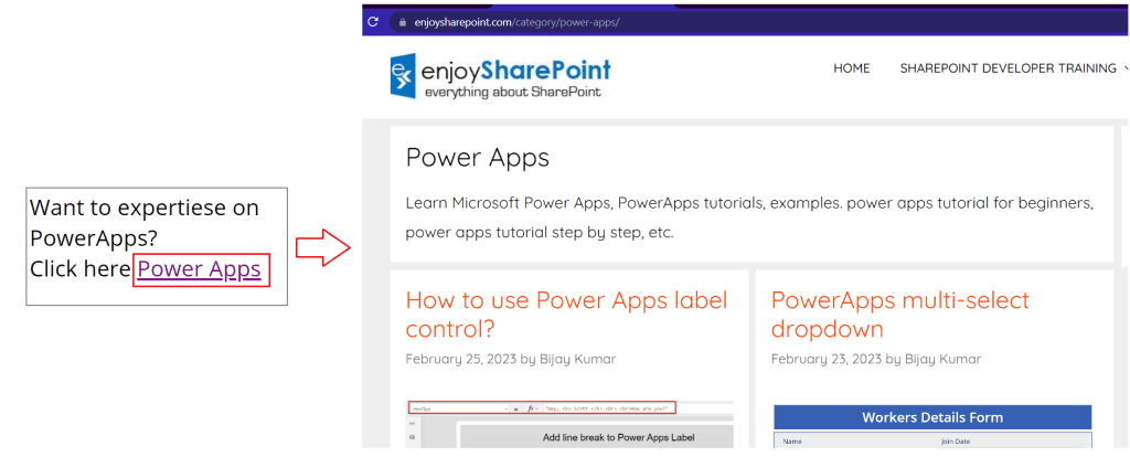 Add a hyperlink to the Power Apps HTML text control