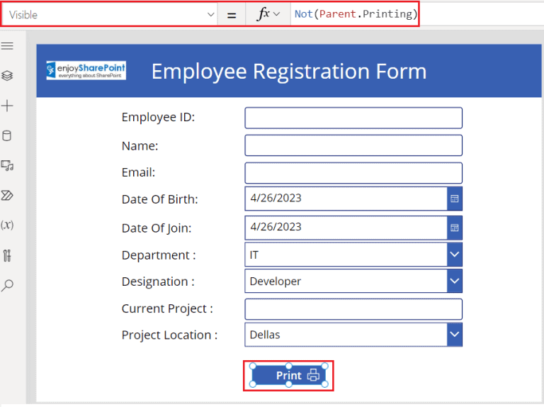 Power Apps Print Function [With Various Examples] - Enjoy SharePoint