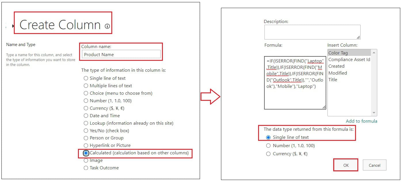 Sharepoint list calculated column if statement