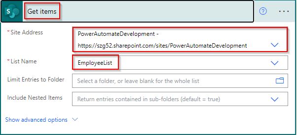 count rows in SharePoint list using flow