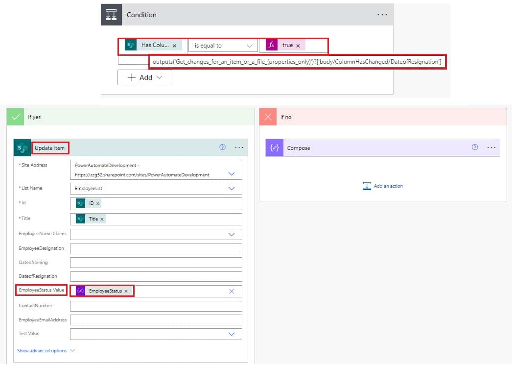 Update SharePoint list item only one field using Power Automate