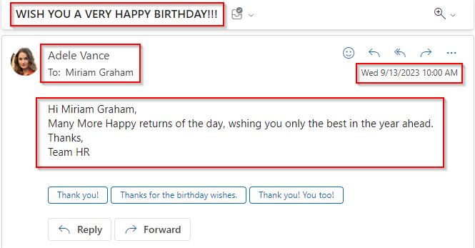 power automate birthday emails