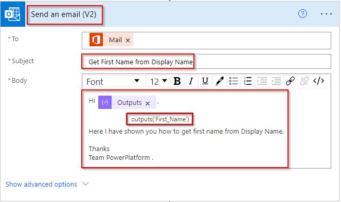 Get First Word in String using Power Automate