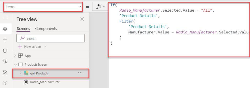 App Filter Button How to Filter Gallery By Radio Button in Power Apps