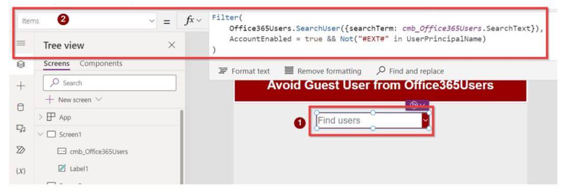 Power Apps Combo Box Search Office365Users