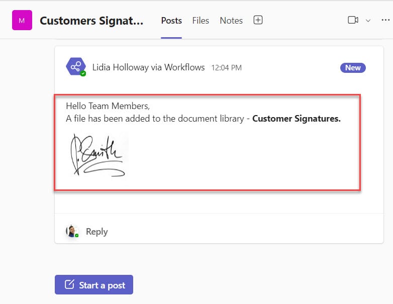 How to post an image to MS Teams team channel using Power Automate