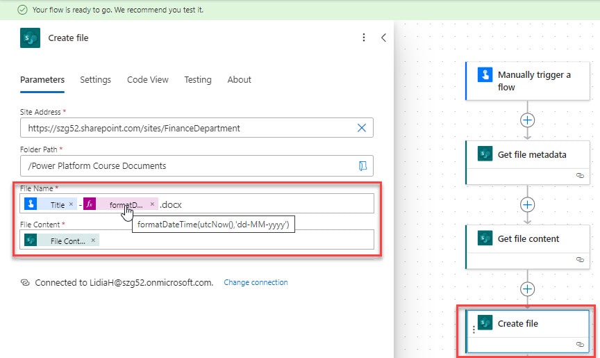 Rename file in SharePoint Power Automate