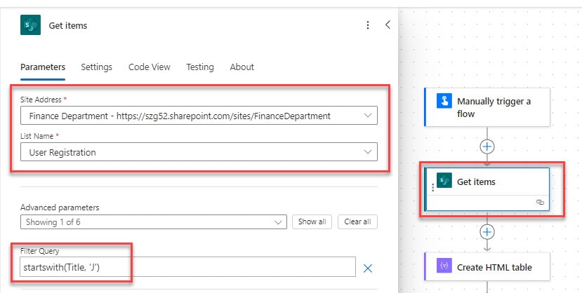 SharePoint get items filter query Power Automate