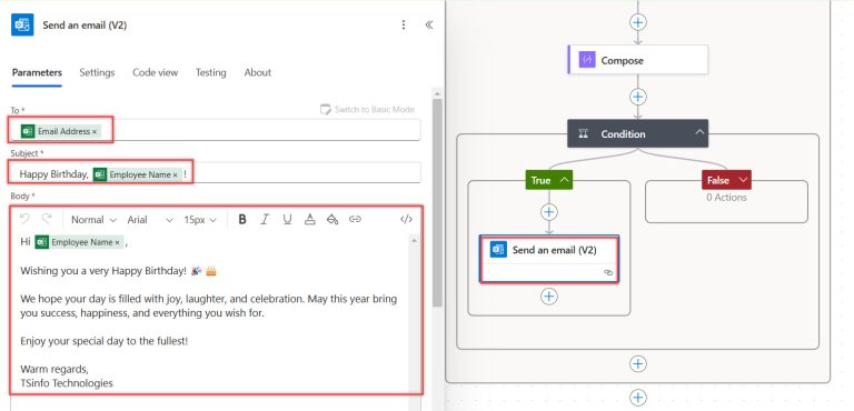 Send Birthday Email Using Power Automate