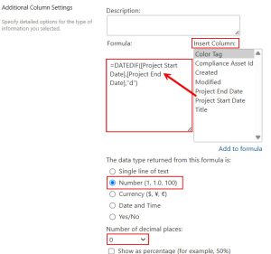 SharePoint Calculated Column Date Examples