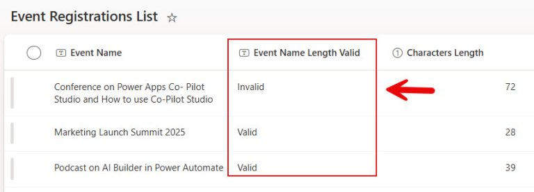 LEN() Function in SharePoint Calculated Column