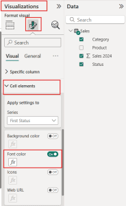 Power BI Matrix Visual Conditional Formatting