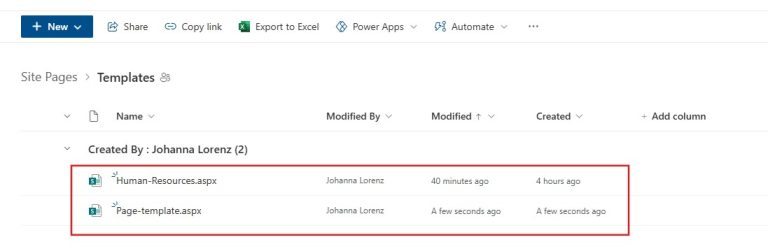 Create Page Templates in SharePoint Online
