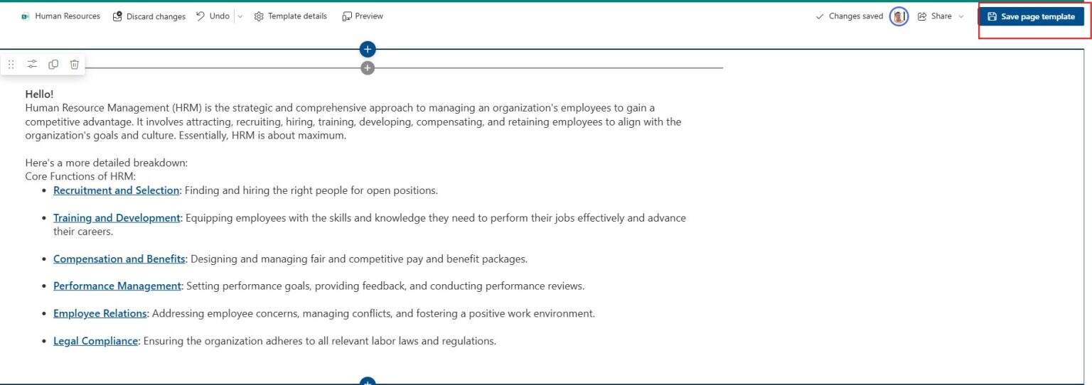Create Page Templates in SharePoint Online