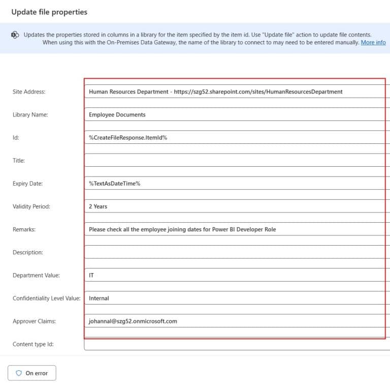 Upload File in SharePoint using Power Automate Desktop