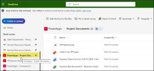 Pin to Quick Access in a SharePoint Document Library