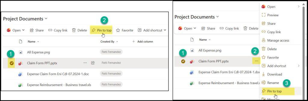 Pin SharePoint Document Library Files to Quick Access Pin SharePoint Document Library Files to Quick Access