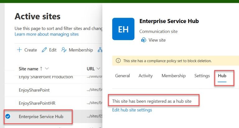 Create a Hub Site in SharePoint Online - Enjoy SharePoint