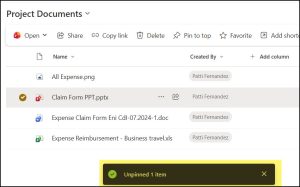 Pin to Quick Access in a SharePoint Document Library