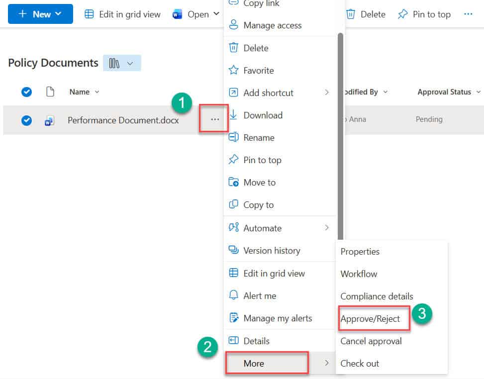 content approval workflow in sharepoint library