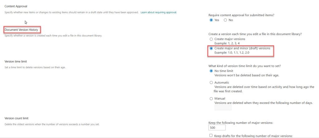 enable content approval sharepoint online