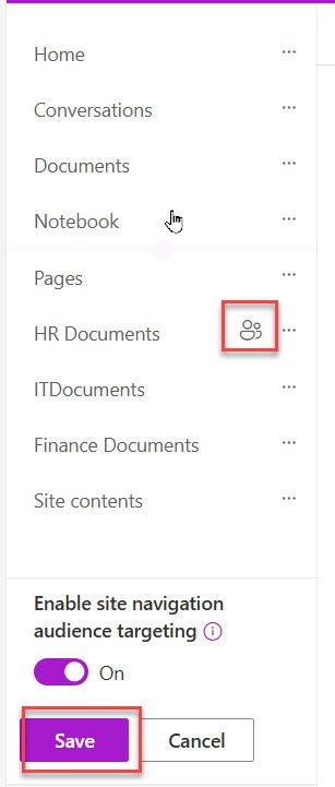set up audience targeting in sharepoint navigations