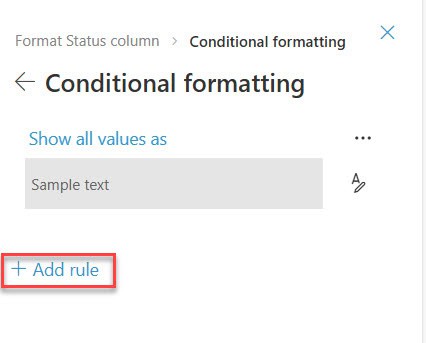 add condition in sharepoint online list conditional formatting