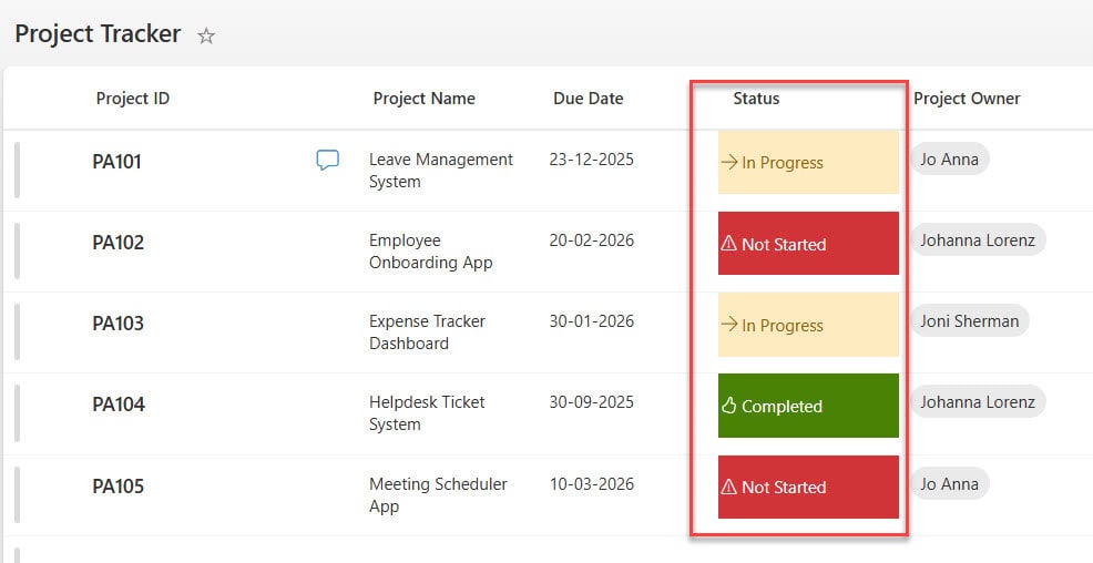 how to apply conditional formatting in sharepoint list based on column