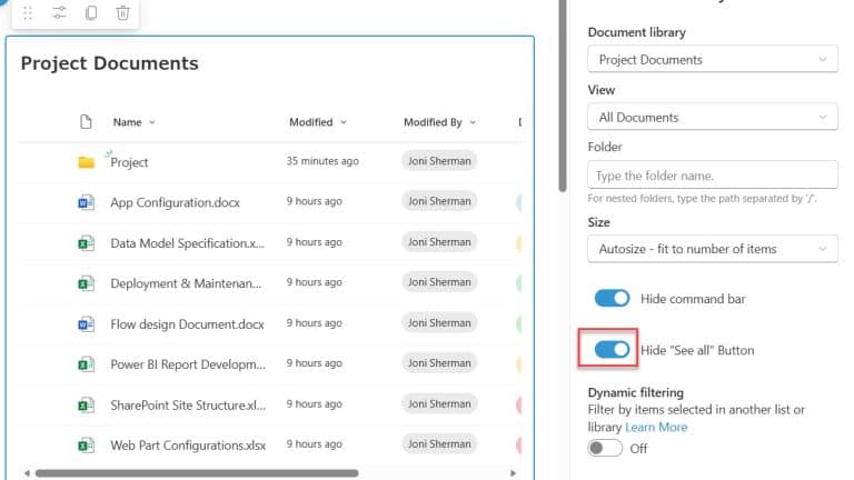 SharePoint Online Document Library Web Part