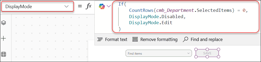 Disable a Button Based on Power Apps ComboBox Selection